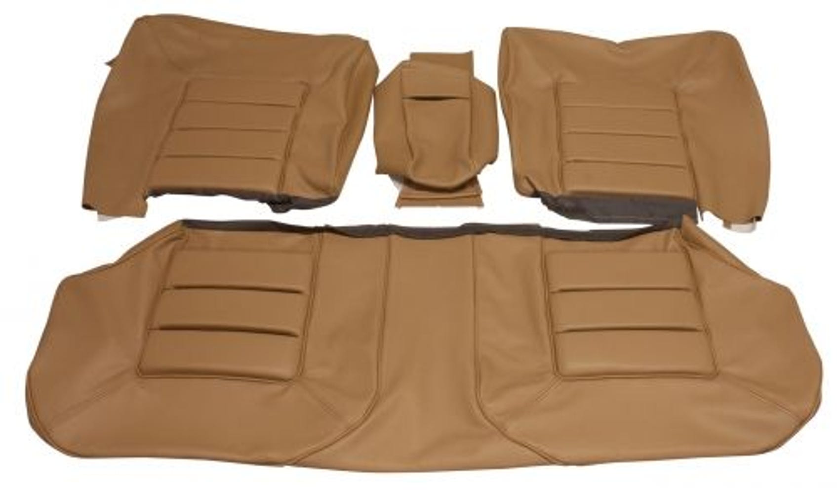 Volvo 164:n takaistuinten verhoilu, beige/ruskea, koodi 928