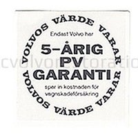 Sticker garantie Volvo B18