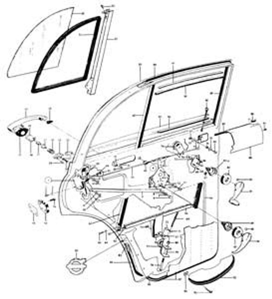 Exterior door handle for Volvo Amazon, Amazon Kombi, left