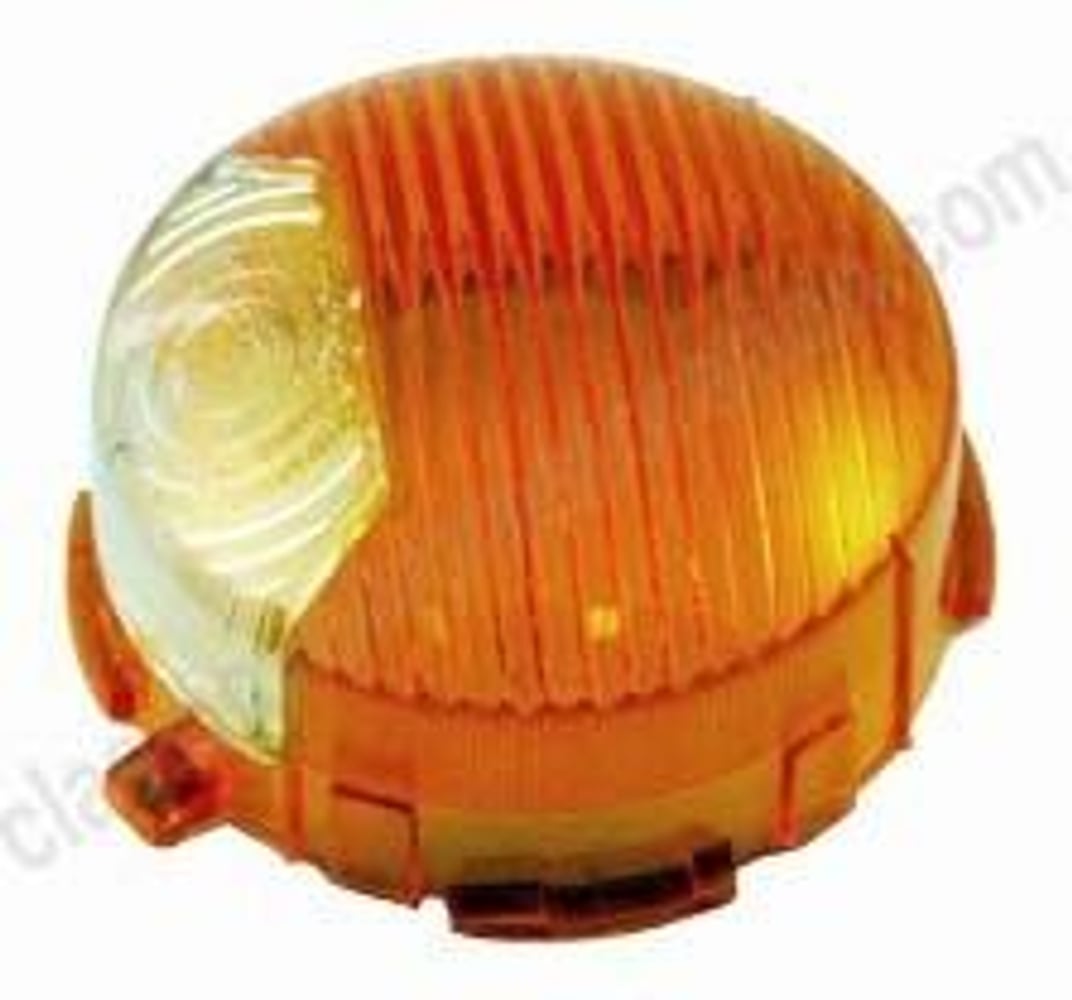 Blinklygsglas orange/hvid