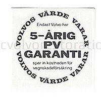 Sticker garantie Volvo B18