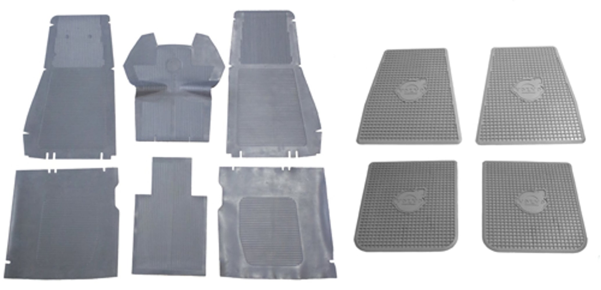 Floor mat set grey rubber w/acc.