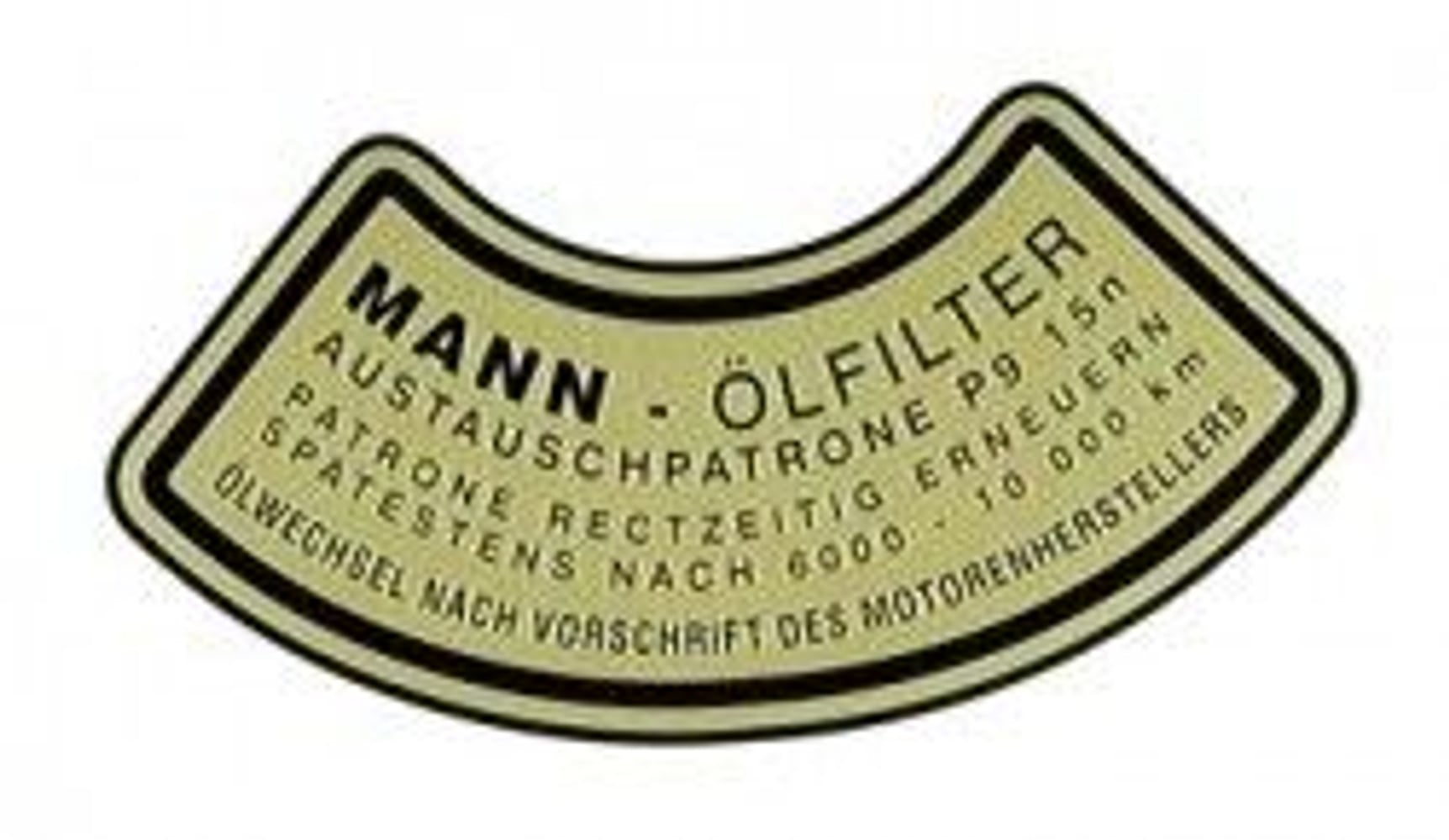 Aufkleber Ölfilter Mann B4B