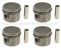 Kolvsats (4 st) med ringar till Volvo B19, B20, B30 1974- 0,015" — bild 2 av 2