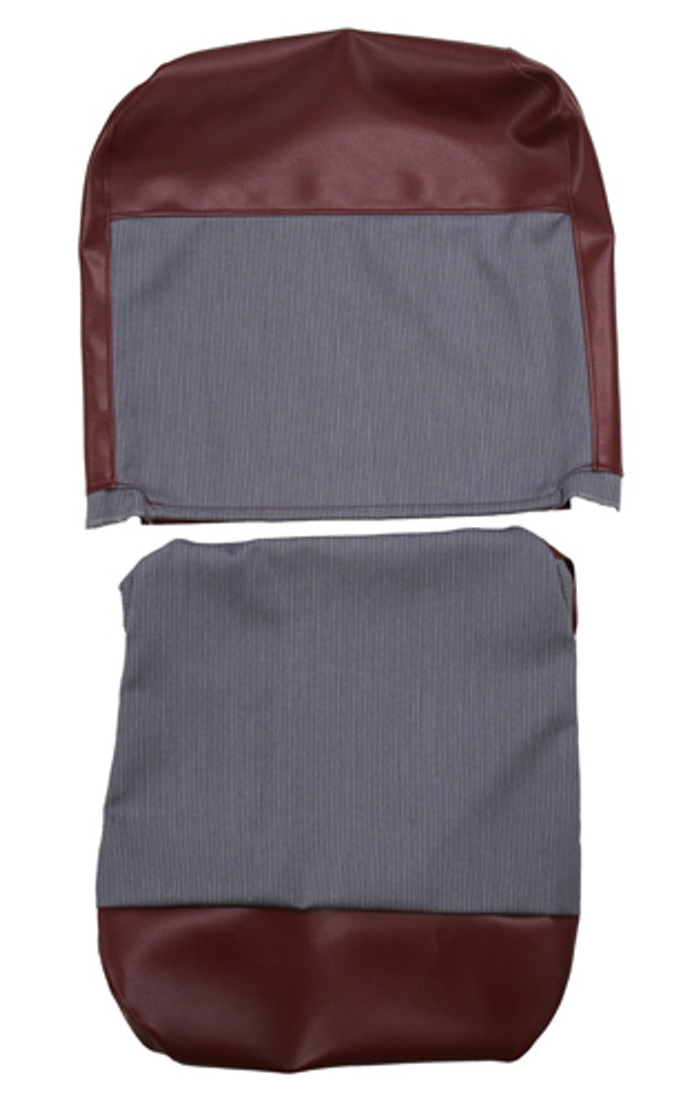 Betræk forsæde vinrød/grå