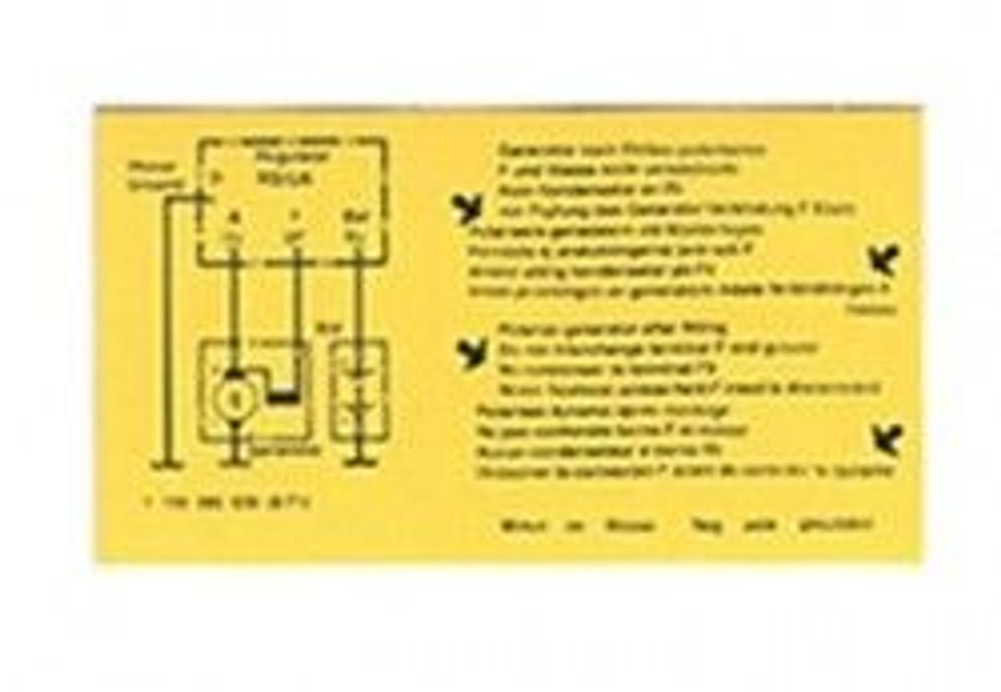 Aufkleber Laderelais 6V