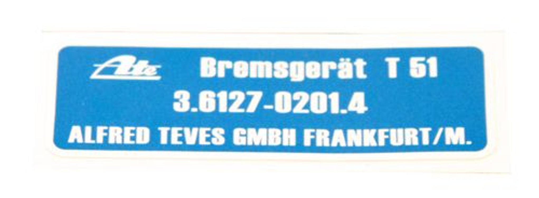 Mærkat ATE bremsesystem