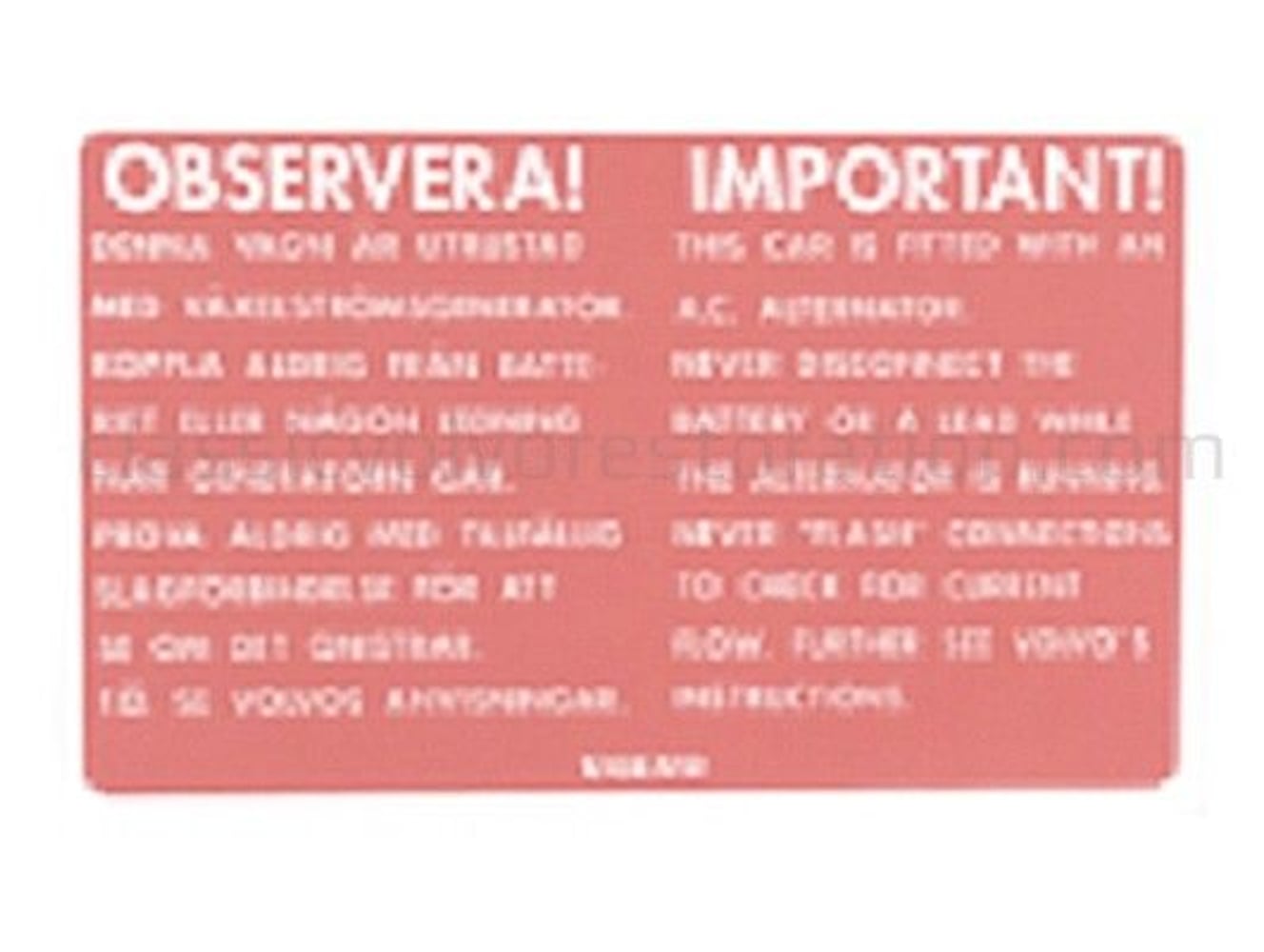 Dekal vekselstrømgenerator 123GT