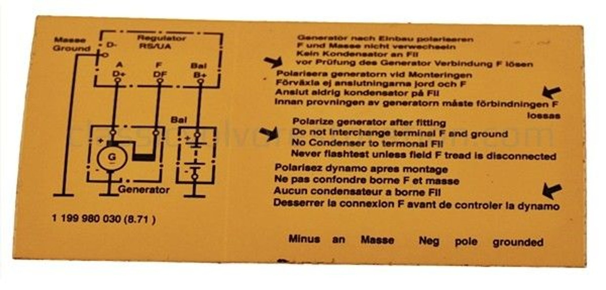 Aufkleber Laderelais 6V