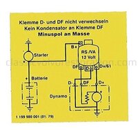 Aufkleber Laderelais 12V