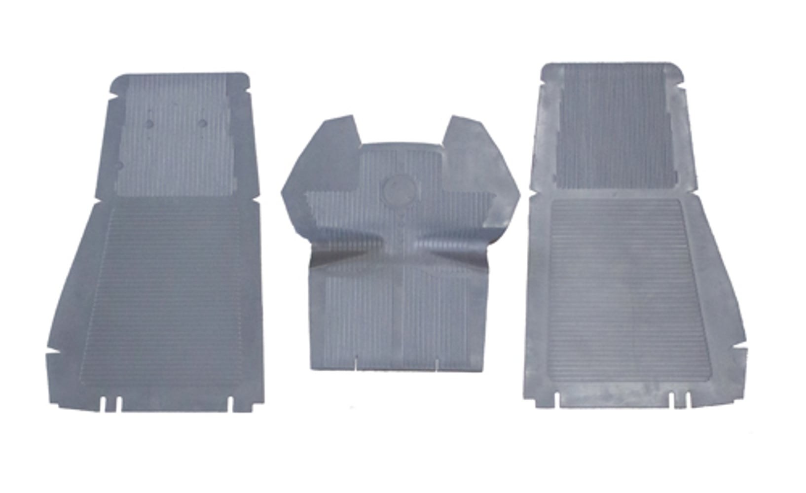 Floor mat set front grey rubber