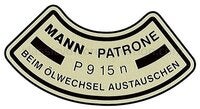 Sticker oliefilter Mann B4B