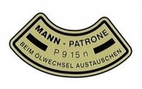 Sticker oliefilter Mann B4B