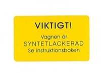 Mærkat lak Volvo-advarsel