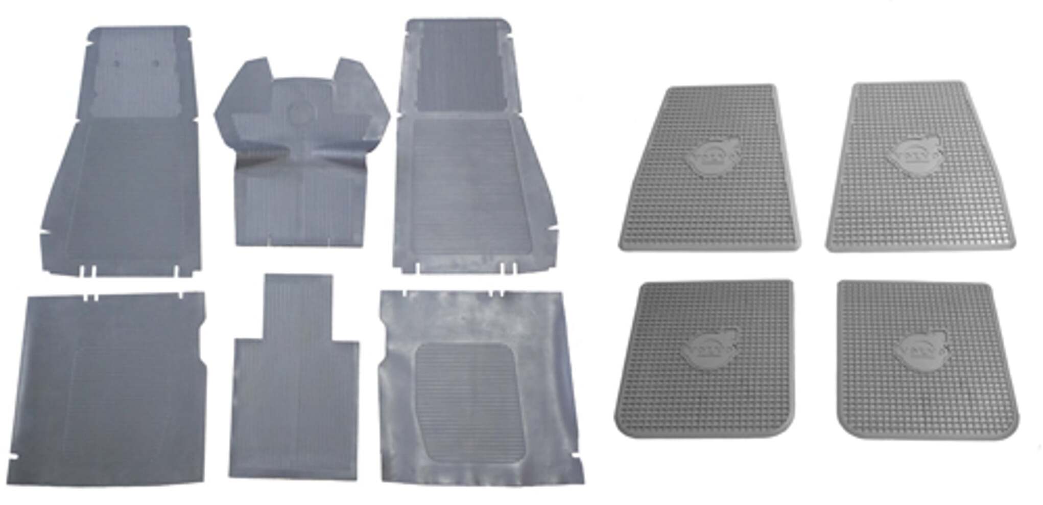 Floor mat set grey rubber w/acc.