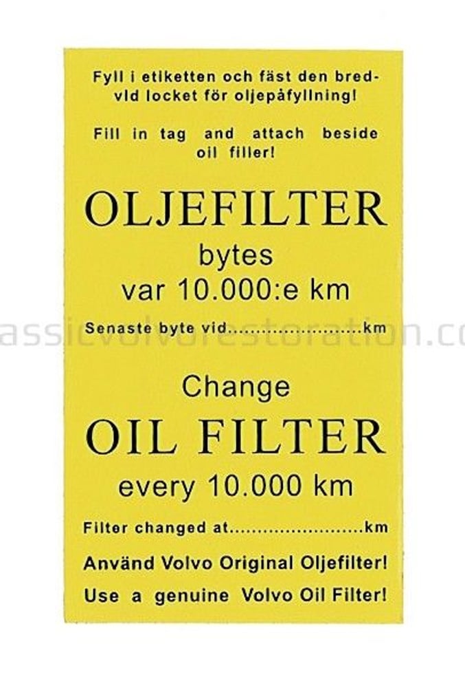 Mærkat service oliefilter