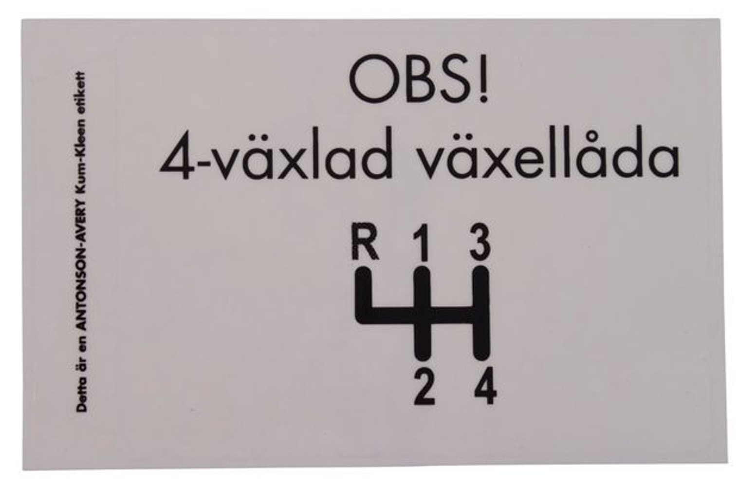 Mærkat gearposition