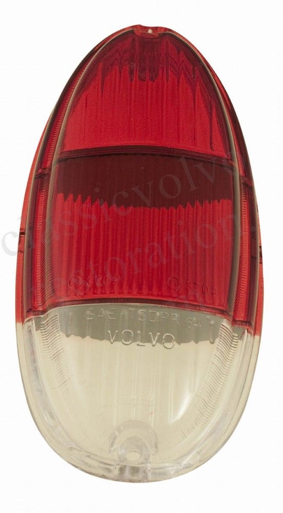 Rücklichtglas für Volvo Amazon ab 1963, US-Modell, rot/rot/weiß
