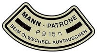 Sticker oliefilter Mann B4B
