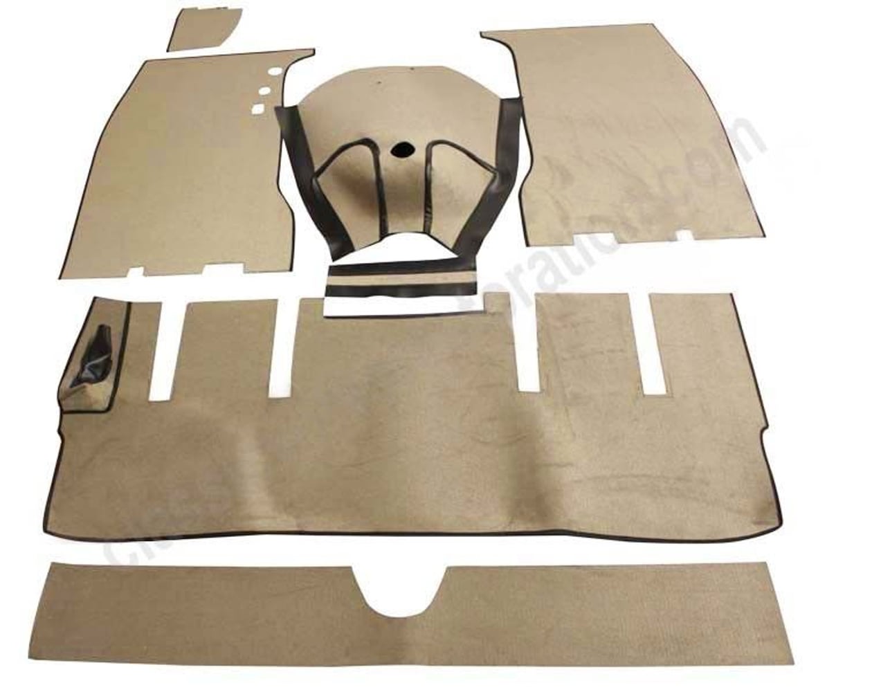 Måttesæt tekstil m/filt gråbeige