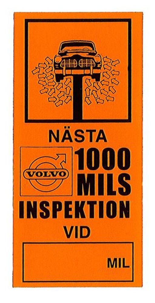 Sticker "Next 1000-mile service" orange