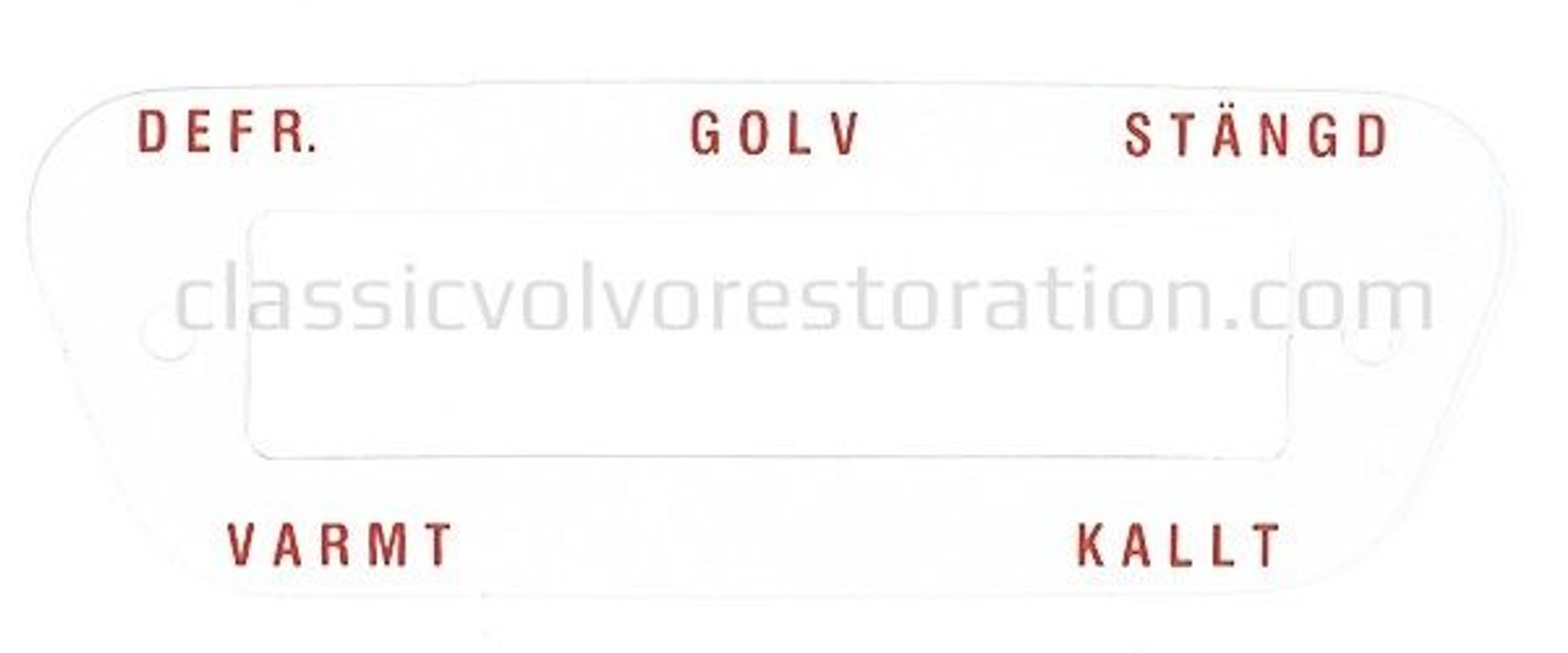 Autocollant commande chauffage