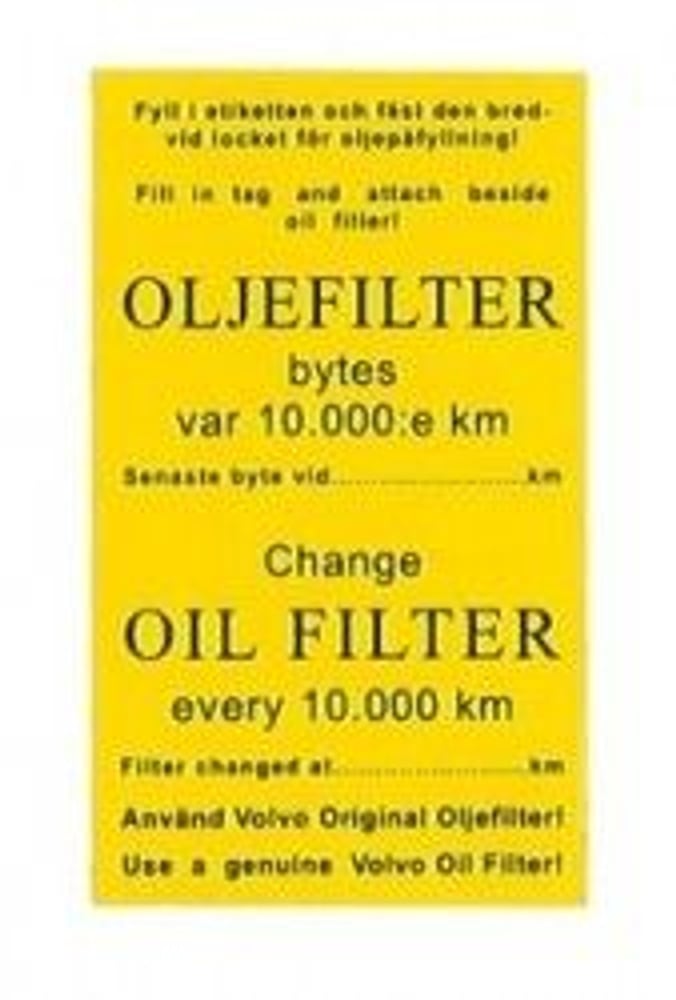 Mærkat service oliefilter