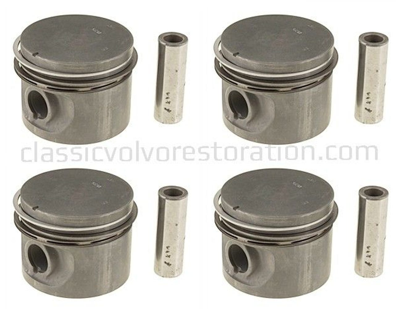 Kolvsats (4 st) med ringar till Volvo B19, B20, B30 1974- 0,015"