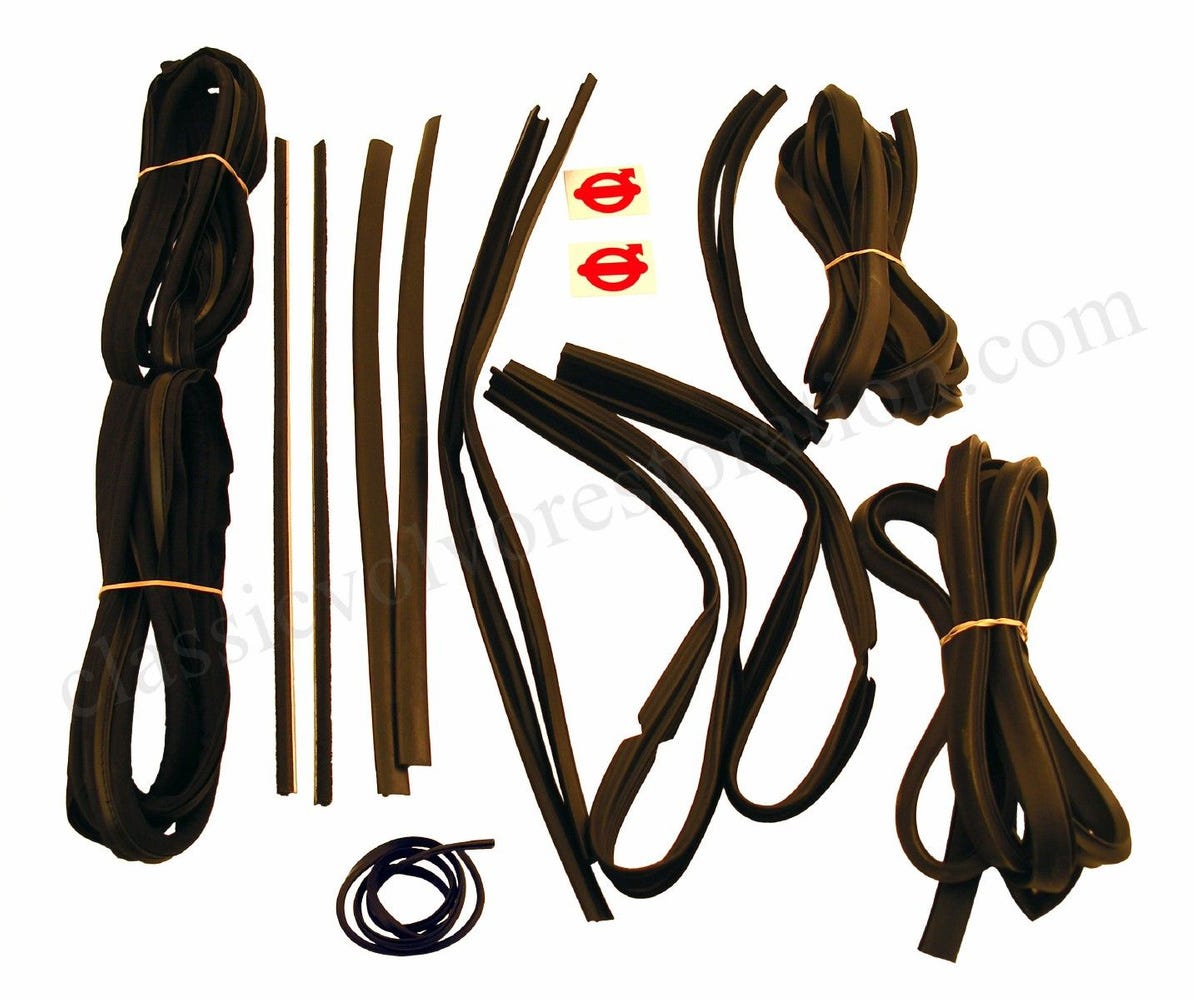 Rubber- en geleidelijstenset 2-deurs zonder textiellijsten voor Volvo Amazon 1969–1970