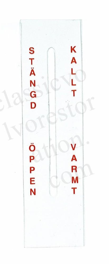 Mærkat varmeregulator svensk tekst