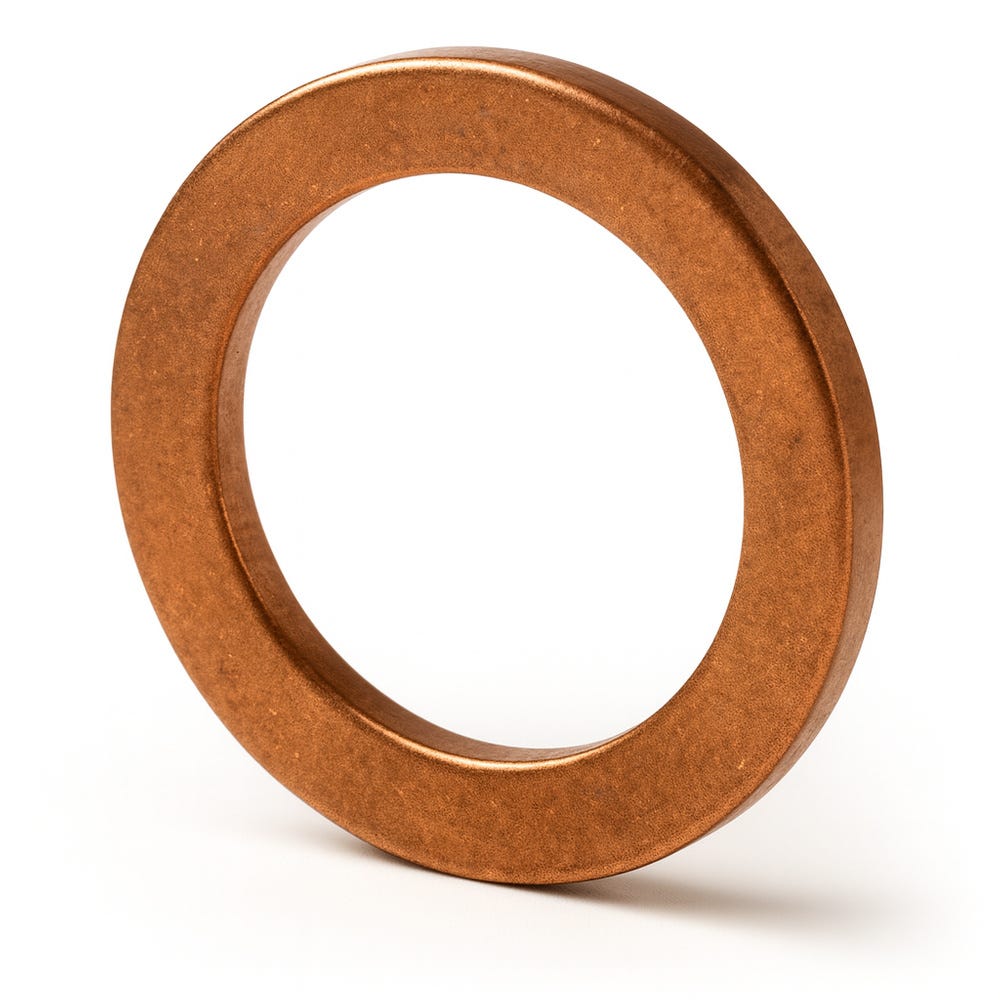 Kuparialuslevy 13,3x18,7x1,25 mm Volvo PV444, PV544, Duett, Amazon, Amazon Kombi -malleihin — bild 1 av 2