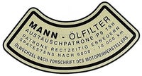 Sticker oliefilter Mann B4B