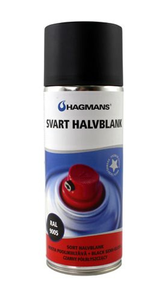Lak sort halvblank 400ml spray