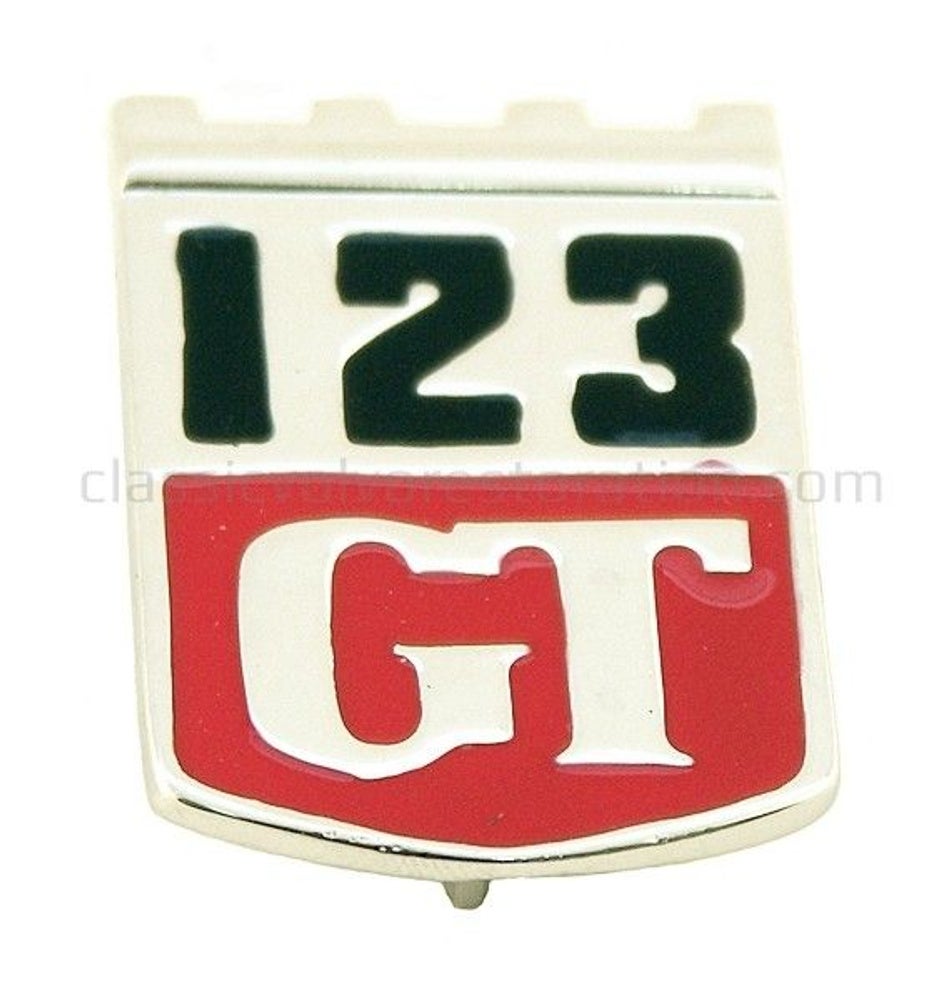 Emblem "123 GT" skærm