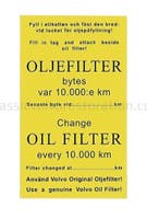 Aufkleber Service Ölfilter