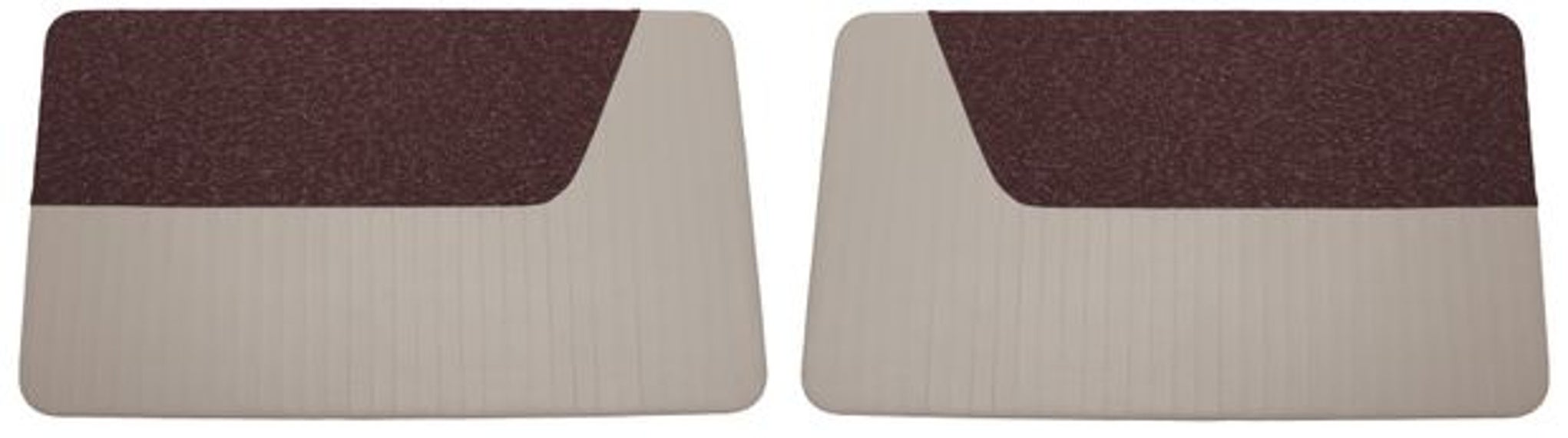 Panel dør rød/grå helstof